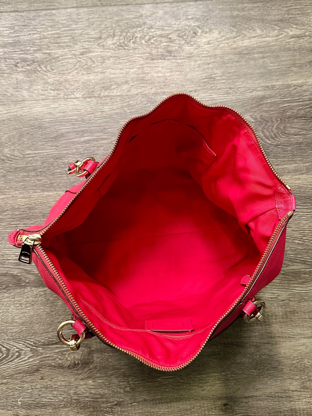 Coach F57620 Raspberry Pink Saffiano Leather Tote Shoulder Bag - Picture 4 of 7